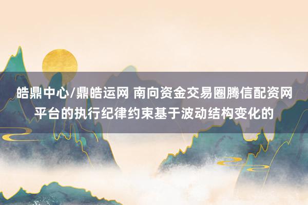 皓鼎中心/鼎皓运网 南向资金交易圈腾信配资网平台的执行纪律约束基于波动结构变化的