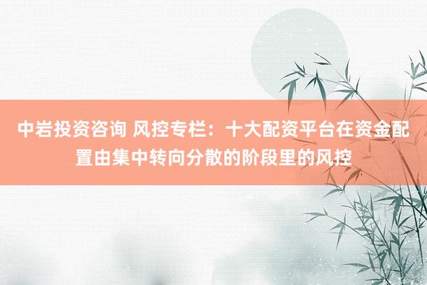 中岩投资咨询 风控专栏：十大配资平台在资金配置由集中转向分散的阶段里的风控